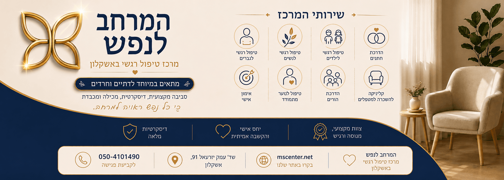 המרחב לנפש | טיפול רגשי, זוגי ומשפחתי באשקלון ובדרום
